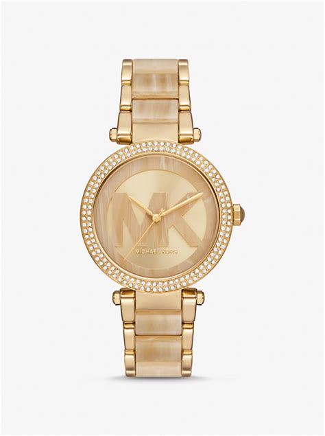 nordstrom rack michael kors parker gold bracelet watch|Parker Pavé Gold.